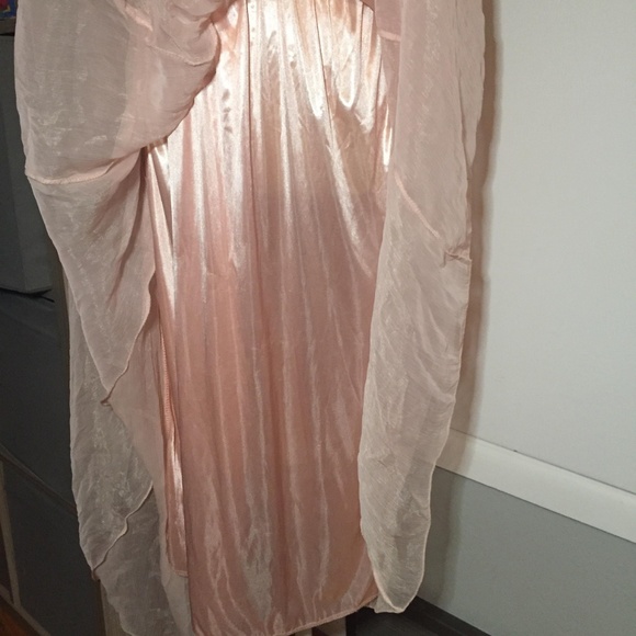 Sheer Asymmetrical Hem Maxi with Lining - Picture 4 of 4